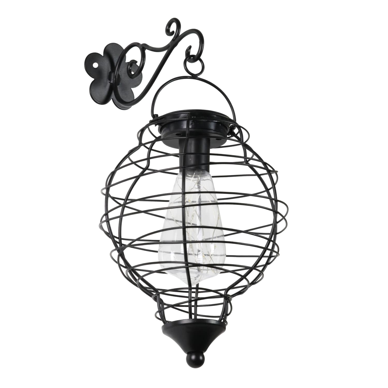 Solar Metal Wire Hanging Lantern with 10 Warm White LEDs - Thumbnail 3
