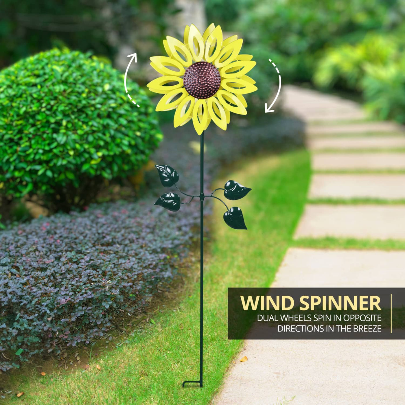 sunflower Exhart 6 in. Mini Kinetic Open Petal Sunflower 1.51 ft