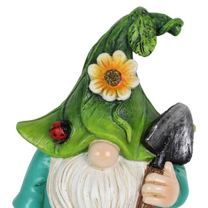 Three Piece Hand Painted Leaf Hat Pot Percher Gnome Set, 3.5 by 4.5 | Shop Garden Decor by Exhart