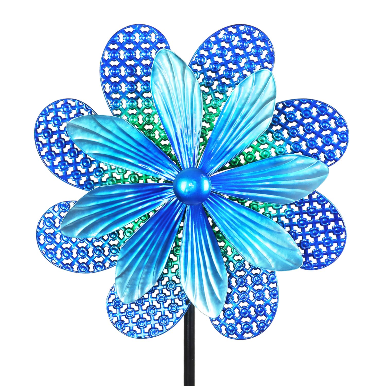 Exhart Kinetic Flower Garden Spinner Stake - Thumbnail 3