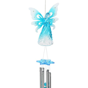 Large Solar Acrylic Blue Angel Wind Chime, 6.5 by 42 Inches | Shop Garden Decor by Exhart
