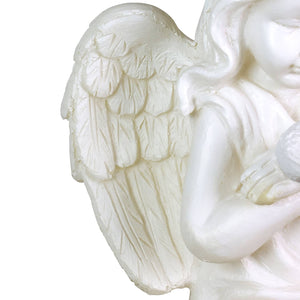 Solar Little Girl Angel Garden Stake in Resin, 5.5 by 30 Inches | Shop Garden Decor by Exhart
