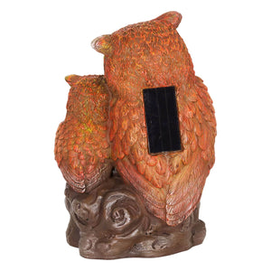 Solar Snuggling Owl and Owlet Garden Statue, 5 by 9 Inches | Shop Garden Decor by Exhart