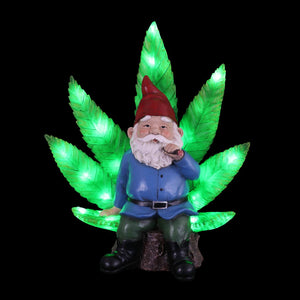 Good Time Ganja Throne LED Gnome with Timer, 12 inches | Shop Garden Decor by Exhart