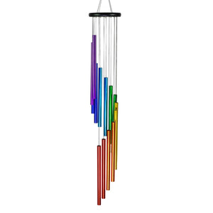 Cascading Metal Rainbow Hand Tuned Hanging Wind Chime, 5.5 by 38 Inches | Shop Garden Decor by Exhart