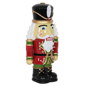 Hand Painted Nutcracker Soldier with LED Uniform on a Battery Powered Automatic Timer, 12 Inch | Shop Garden Decor by Exhart