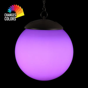 Solar Color Changing Plastic Hanging Ball Light, 6 by 19 Inches | Shop Garden Decor by Exhart