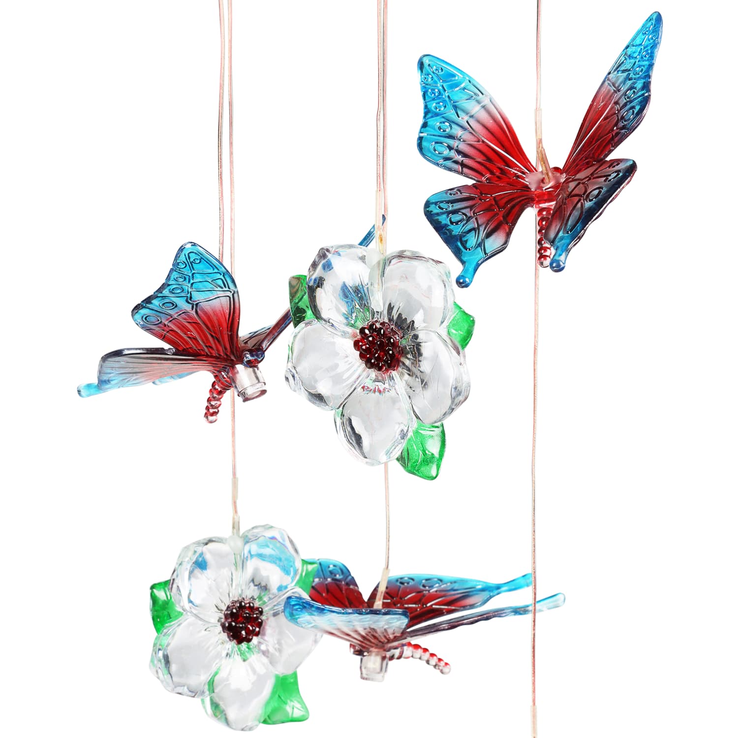 Solar Butterflies and Flowers Hanging Mobile - Thumbnail 4
