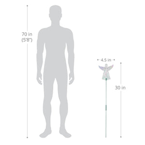 2 Piece Clear Angel WindyWing Garden Stakes, 4.5 by 30 Inches | Shop Garden Decor by Exhart