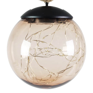 Solar Powered Hanging Champagne LED Ball Lights, Set of Two, 6 by 38 Inches | Shop Garden Decor by Exhart