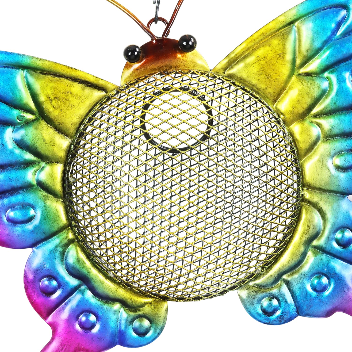 Solar Hanging Metal Mesh Butterfly Bird Feeder - Thumbnail 4