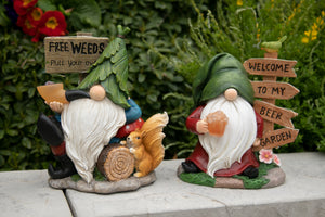Solar Gnome with Free Weeds- Pull Your Own Sign, 8.5 by 10 Inches | Shop Garden Decor by Exhart