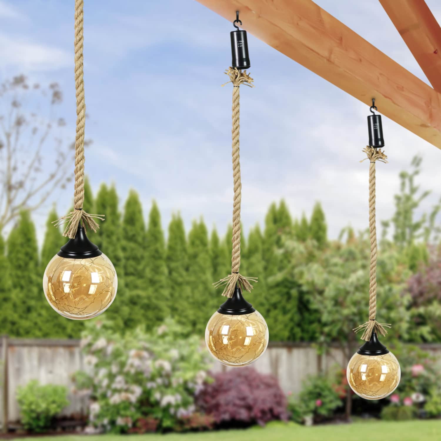 Exhart Hanging Glass LED Balls - Thumbnail 5