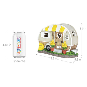 Solar Hand Painted Lemonade Camping Trailer Statue, 9.5 by 6 Inches | Shop Garden Decor by Exhart