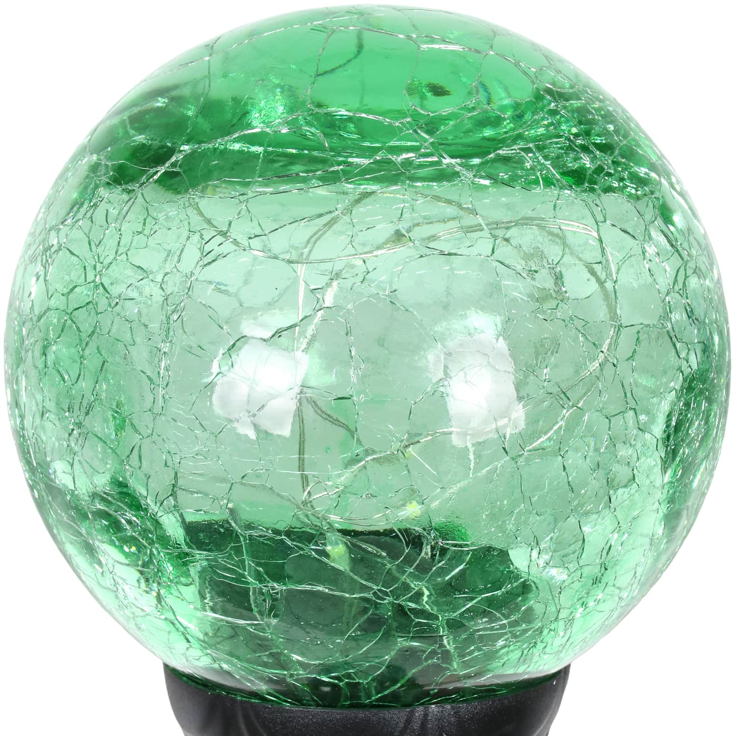 Exhart Crackle Glass Ball Garden Stake - Thumbnail 3