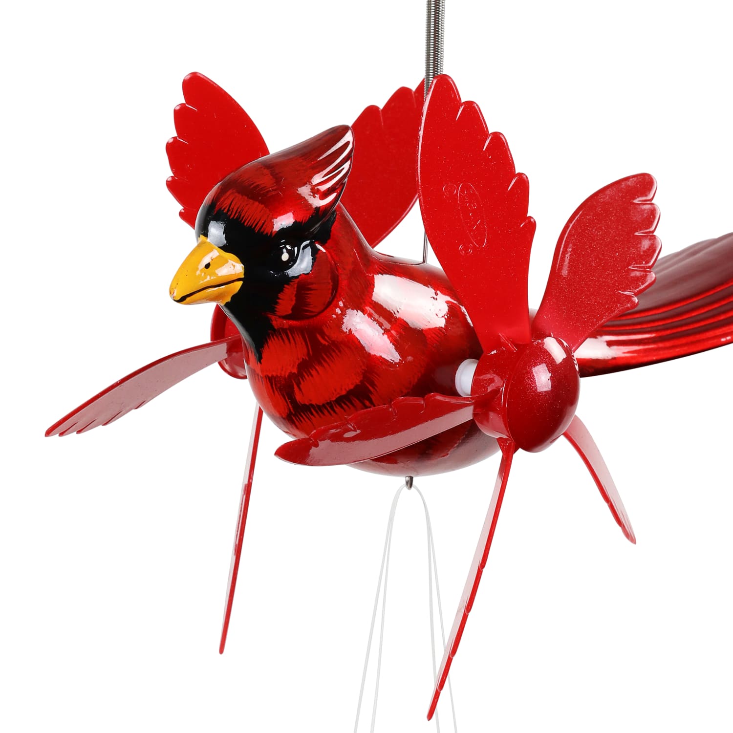 Metallic Cardinal Whirligigs Spinning Windchime - Thumbnail 2
