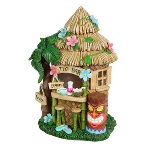Solar Hand Painted Tiki Bar Garden Statue, 8 by 11.5 Inches | Shop Garden Decor by Exhart
