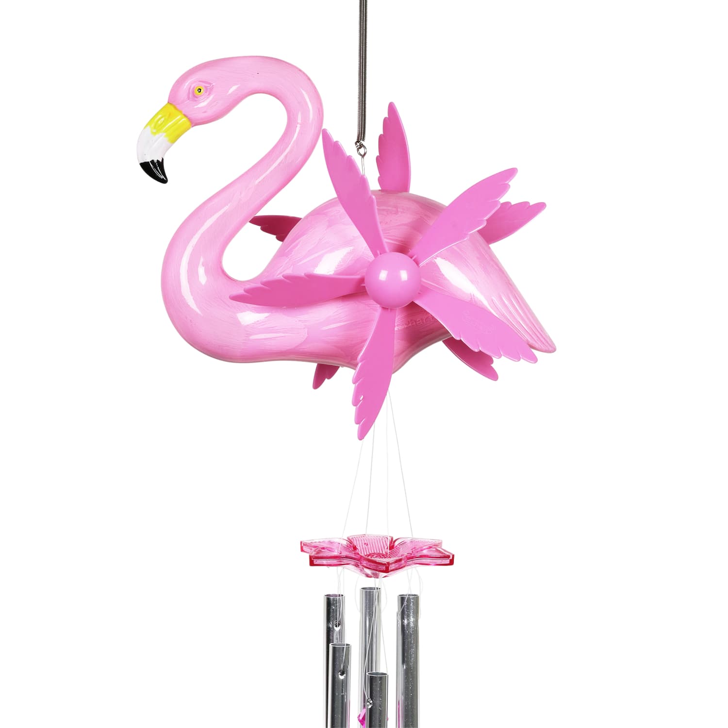 Large WindyWings Whirligig Pink Flamingo Spinning Wind Chime - Thumbnail 5