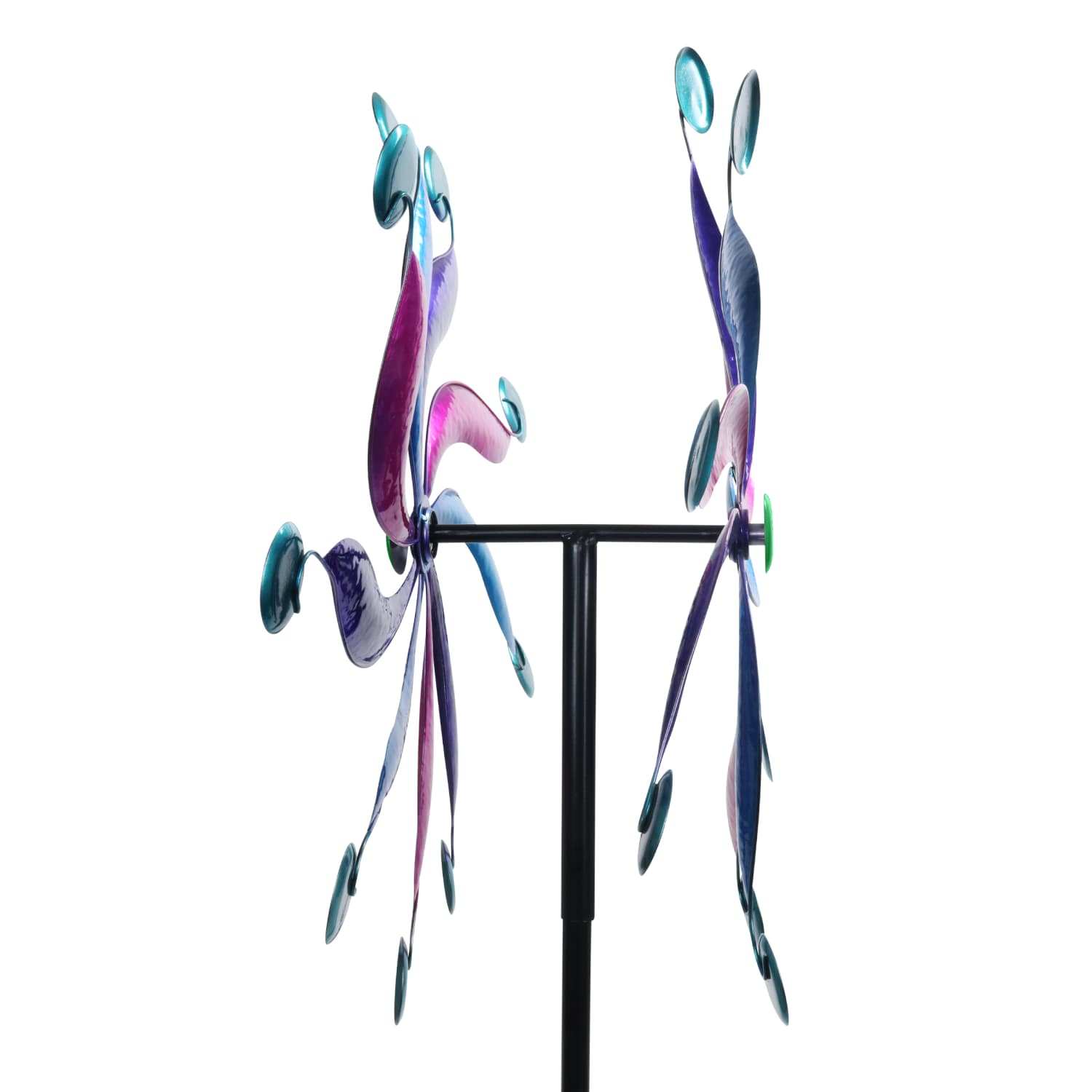 Exhart Kinetic Double Pinwheel Spinner Garden Stake - Thumbnail 4