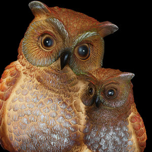 Solar Snuggling Owl and Owlet Garden Statue, 5 by 9 Inches | Shop Garden Decor by Exhart
