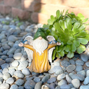 Angel Garden Gnome Statue with Wings, Birds, and Tree Trunk Body, 9 x 4.5 x 9.5 Inches | Shop Garden Decor by Exhart