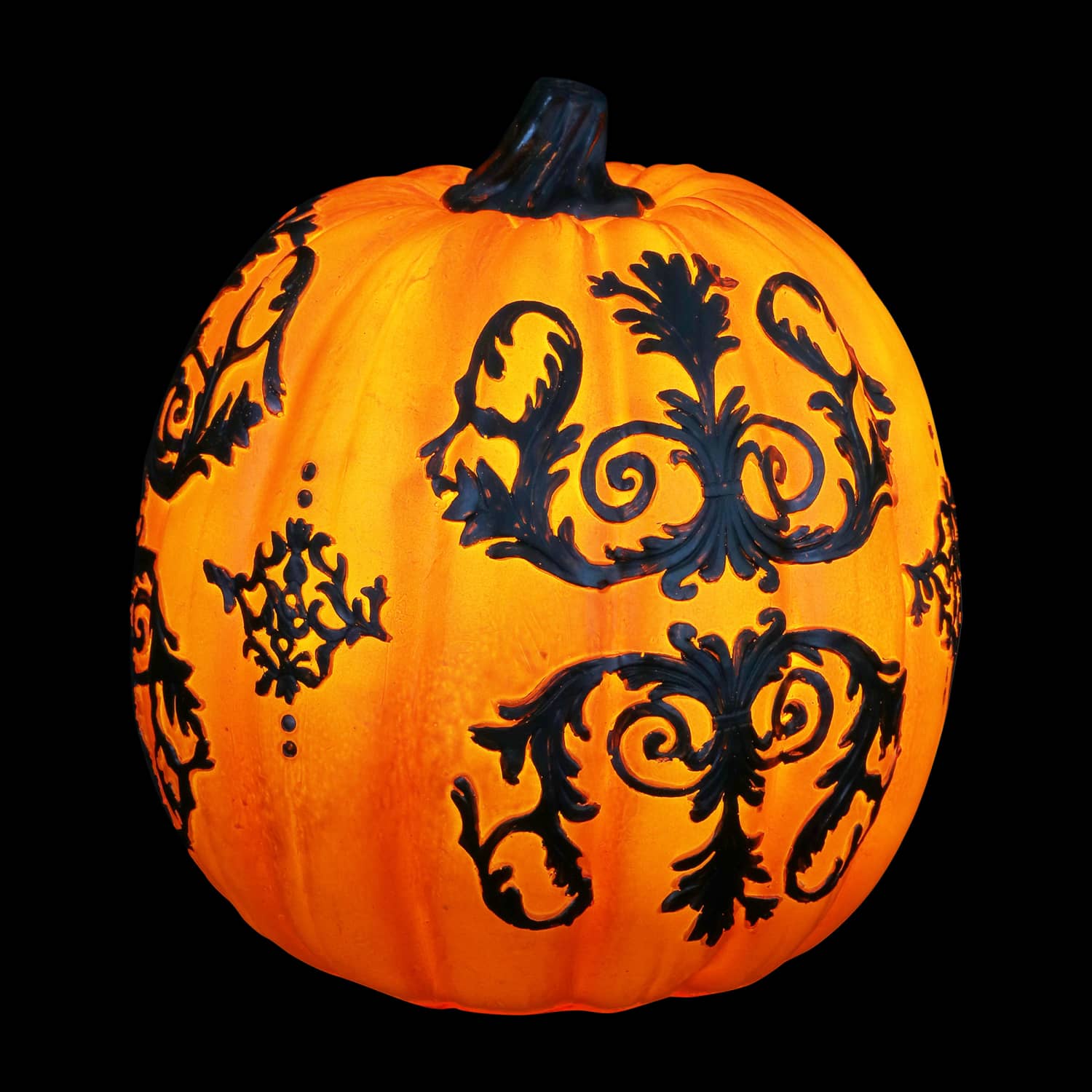 Hand Painted LED Pumpkin Statuary - Thumbnail 3