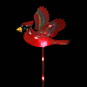 Solar WindyWing Cardinal Garden Stake with Red LED Lights, 7 Inch | Shop Garden Decor by Exhart