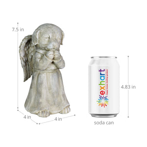 Praying Dog Angel Garden Statue, 7.5 Inches tall | Shop Garden Decor by Exhart