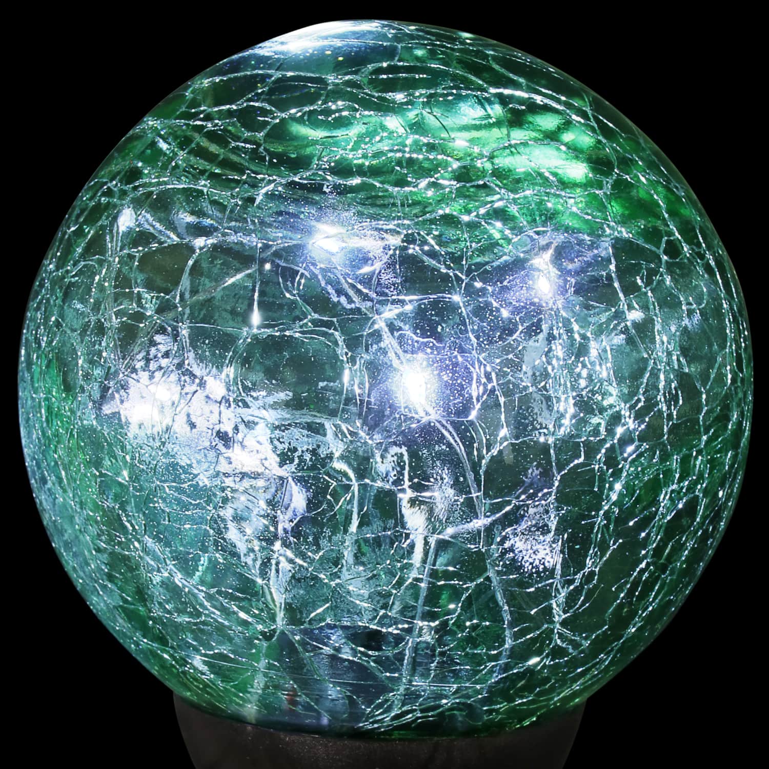 Exhart Crackle Glass Ball Garden Stake