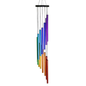 Cascading Metal Rainbow Hand Tuned Hanging Wind Chime, 5.5 by 38 Inches | Shop Garden Decor by Exhart