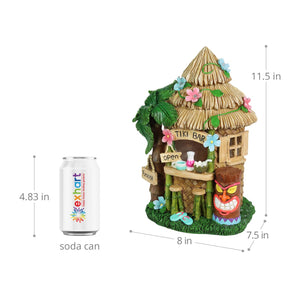 Solar Hand Painted Tiki Bar Garden Statue, 8 by 11.5 Inches | Shop Garden Decor by Exhart