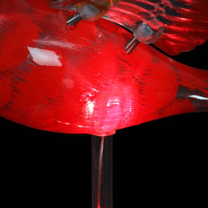 Solar WindyWing Cardinal Garden Stake with Red LED Lights, 7 Inch | Shop Garden Decor by Exhart