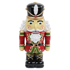 Hand Painted Nutcracker Soldier with LED Uniform on a Battery Powered Automatic Timer, 12 Inch | Shop Garden Decor by Exhart