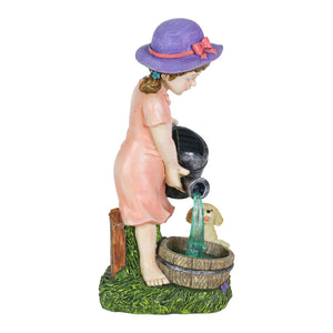 Solar Girl Pouring Water Garden Statue, 12 Inch | Shop Garden Decor by Exhart