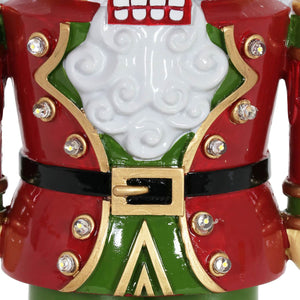 Hand Painted Nutcracker Soldier with LED Uniform on a Battery Powered Automatic Timer, 12 Inch | Shop Garden Decor by Exhart