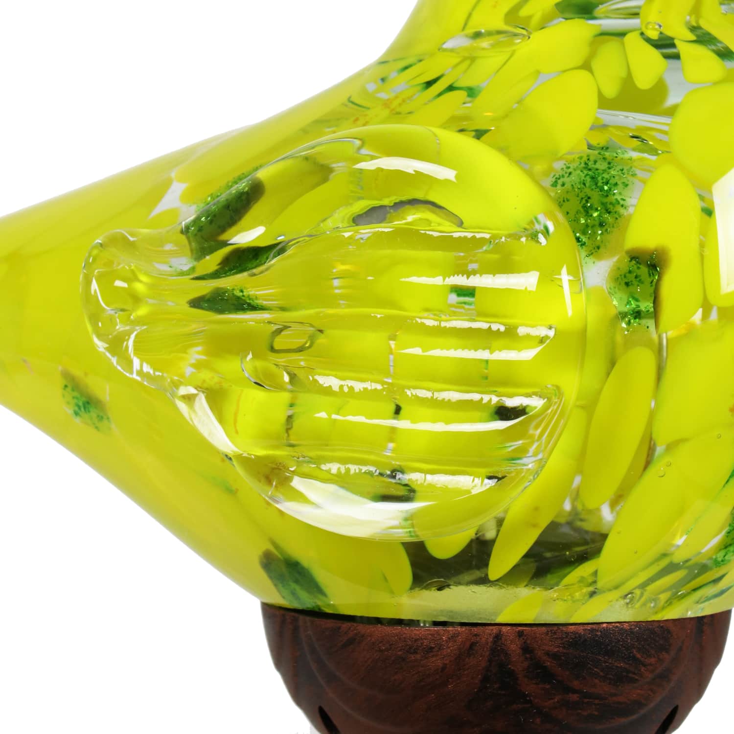 Solar Hand Blown Glass Bird Garden Stake in Yellow, 6 by 31 Inches | Shop Garden Decor by Exhart