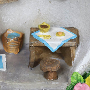 Solar Teapot House with Kitchen Scene Garden Statue, 6 by 9 Inches | Shop Garden Decor by Exhart
