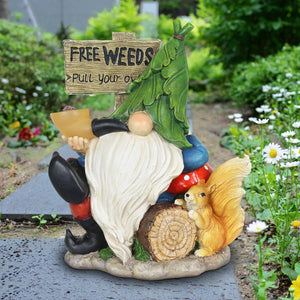 Solar Gnome with Free Weeds- Pull Your Own Sign, 8.5 by 10 Inches | Shop Garden Decor by Exhart