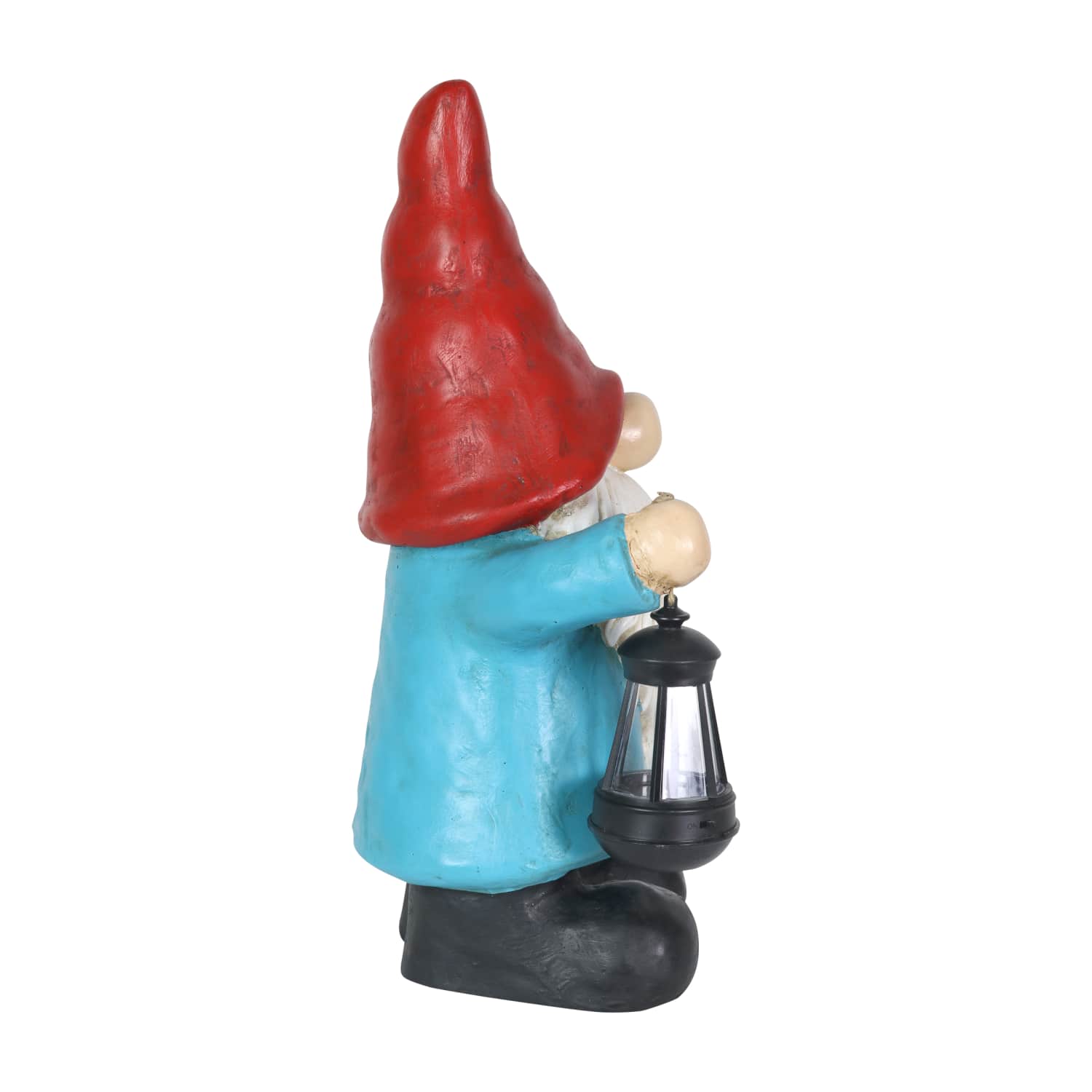 Garden Gnome With Solar Lantern and Mushroom Statuary - Thumbnail 4