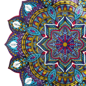 Art-In-Motion Laser Cut Metal Starburst Wind Chime Spinner with Beads and Turquoise Accents, 10 inch Spinner | Exhart