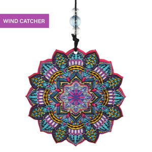 Art-In-Motion Laser Cut Metal Starburst Wind Chime Spinner with Beads and Turquoise Accents, 10 inch Spinner | Exhart