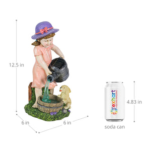 Solar Girl Pouring Water Garden Statue, 12 Inch | Shop Garden Decor by Exhart