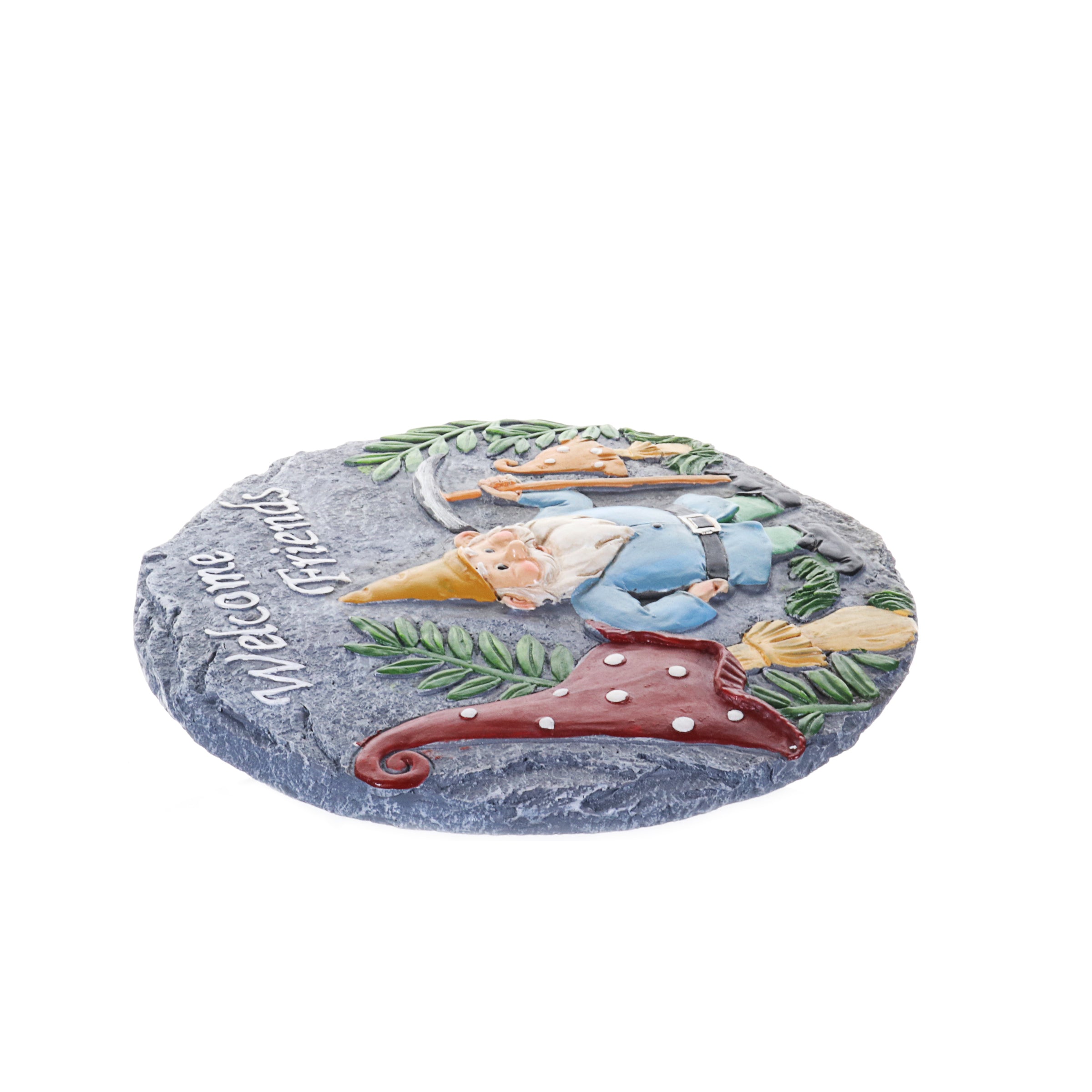 Exhart Welcome Friends Garden Gnome Stepping Stone