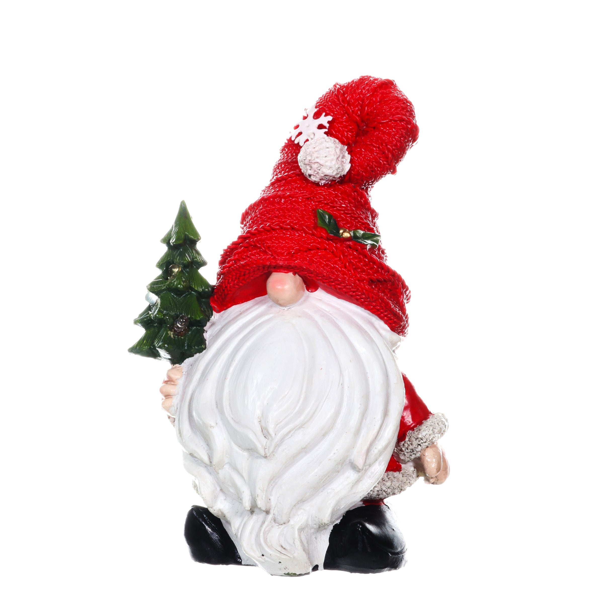 Red Hat Holiday Gnome with LED Christmas Tree