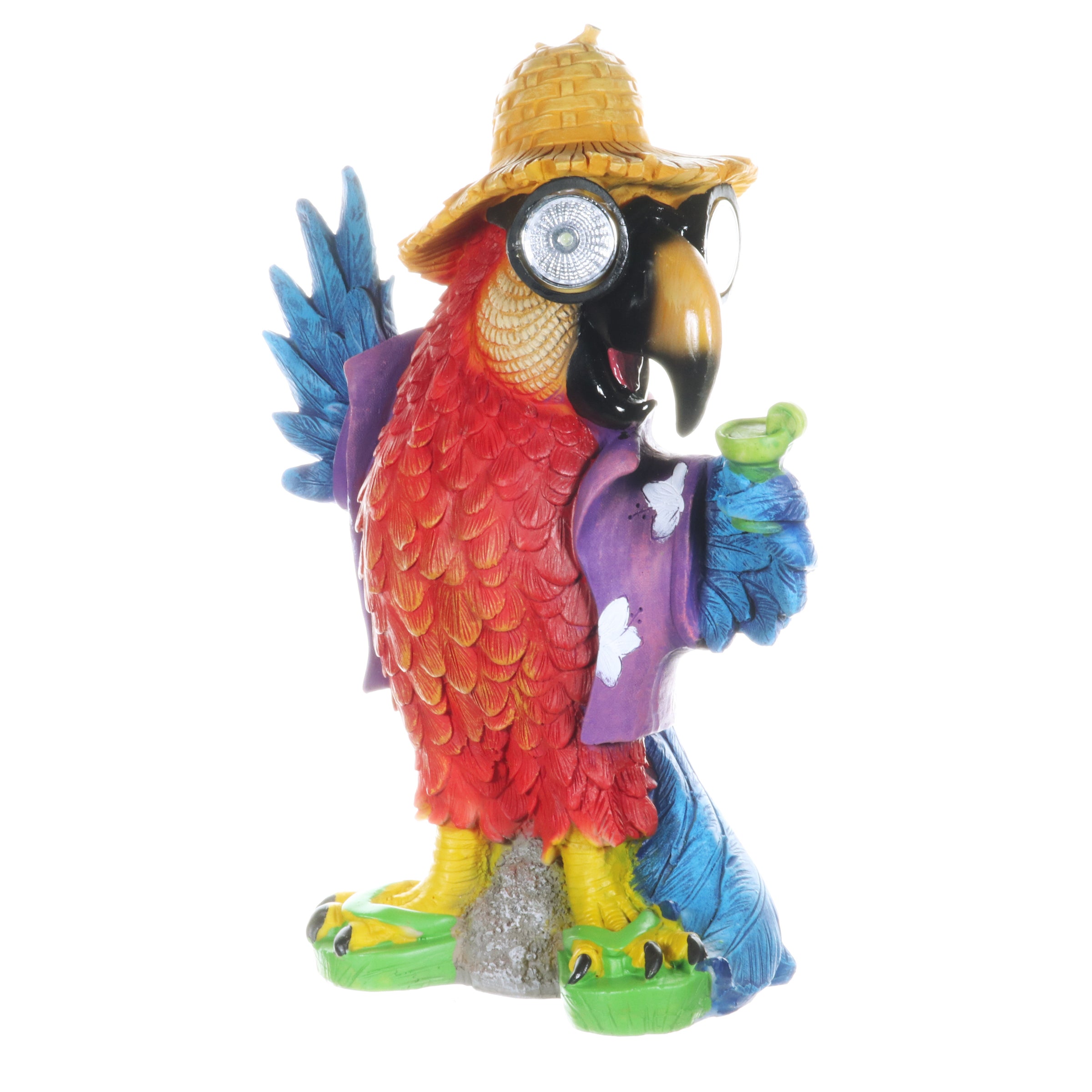 Solar Hand Painted Party Parrot Garden Statue - Thumbnail 3