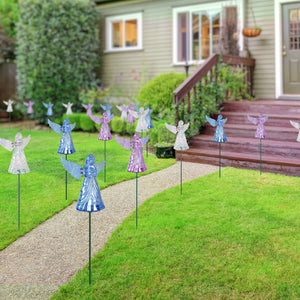 2 Piece Clear Angel WindyWing Garden Stakes, 4.5 by 30 Inches | Shop Garden Decor by Exhart