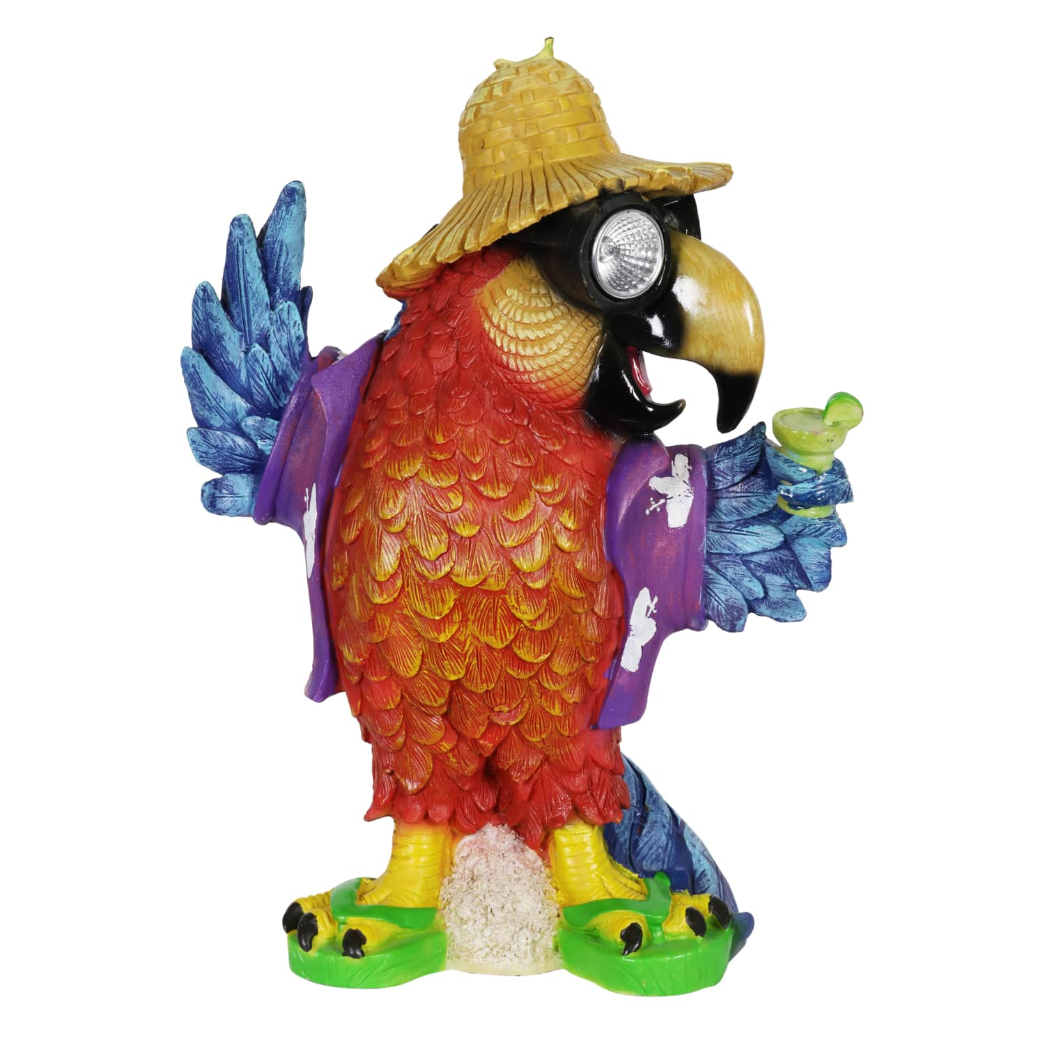 Solar Hand Painted Party Parrot Garden Statue