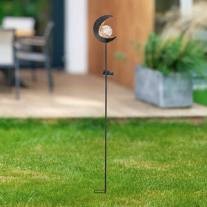 Solar Lunar Torch Moon Garden Stake, 5 by 37 Inches | Shop Garden Decor by Exhart