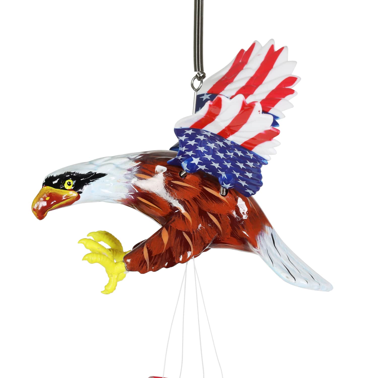 WindyWing Patriotic Eagle Wind Chime with American Flag Wings - Thumbnail 2