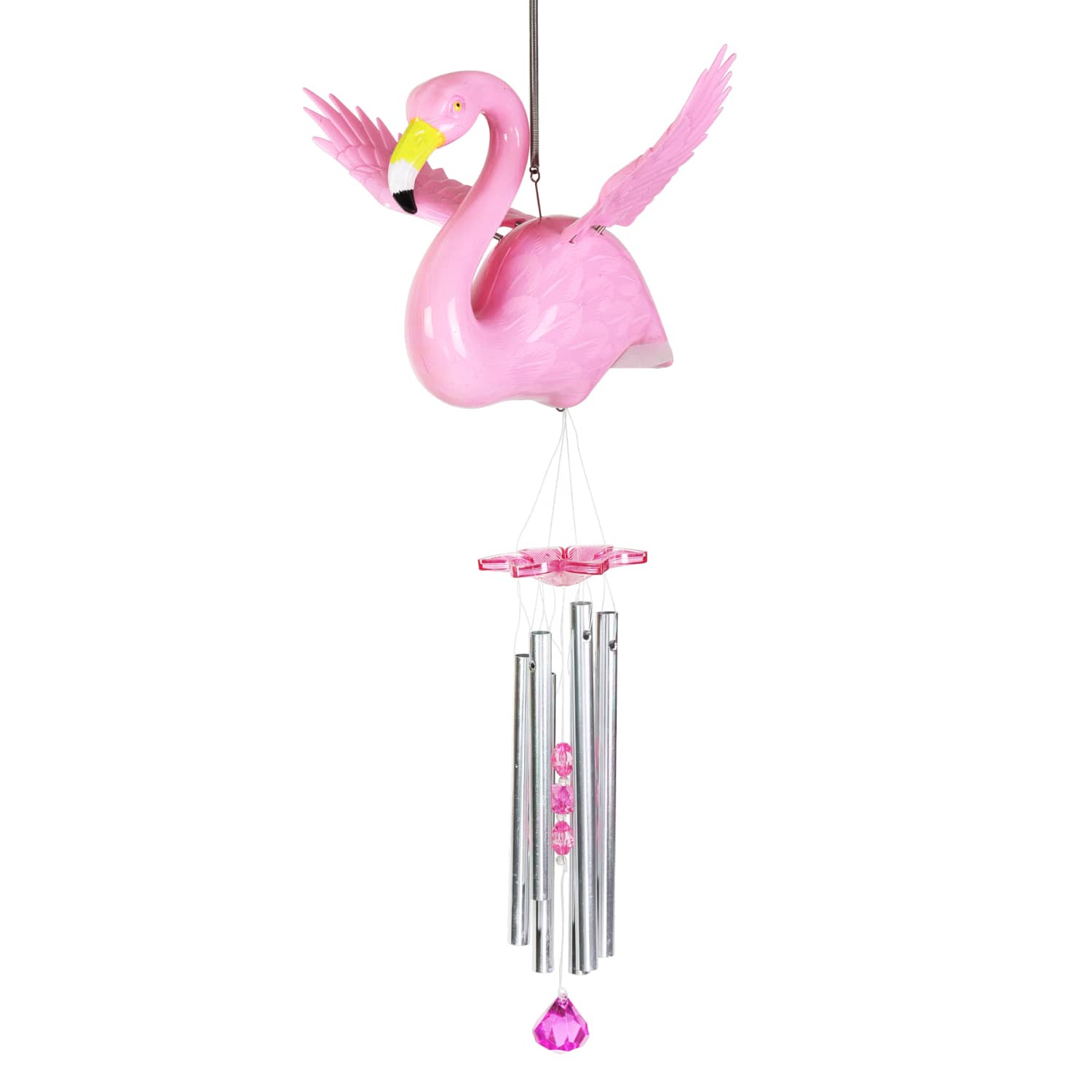 Large WindyWings Whirligig Pink Flamingo Spinning Wind Chime - Thumbnail 3
